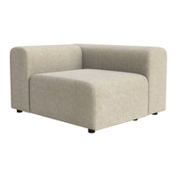 Beige modular sofa with a clean, contemporary design and smooth fabric texture. Perfect for stylish living spaces.