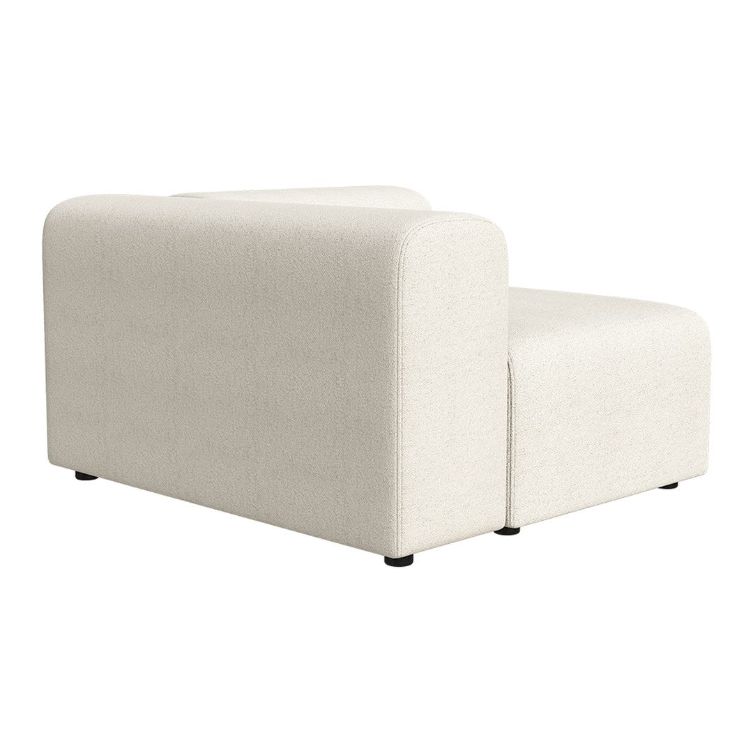 Cream-colored modular sofa with a smooth, textured fabric and minimalist design. Ideal for modern spaces.