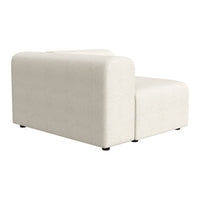 Cream-colored modular sofa with a smooth, textured fabric and minimalist design. Ideal for modern spaces.