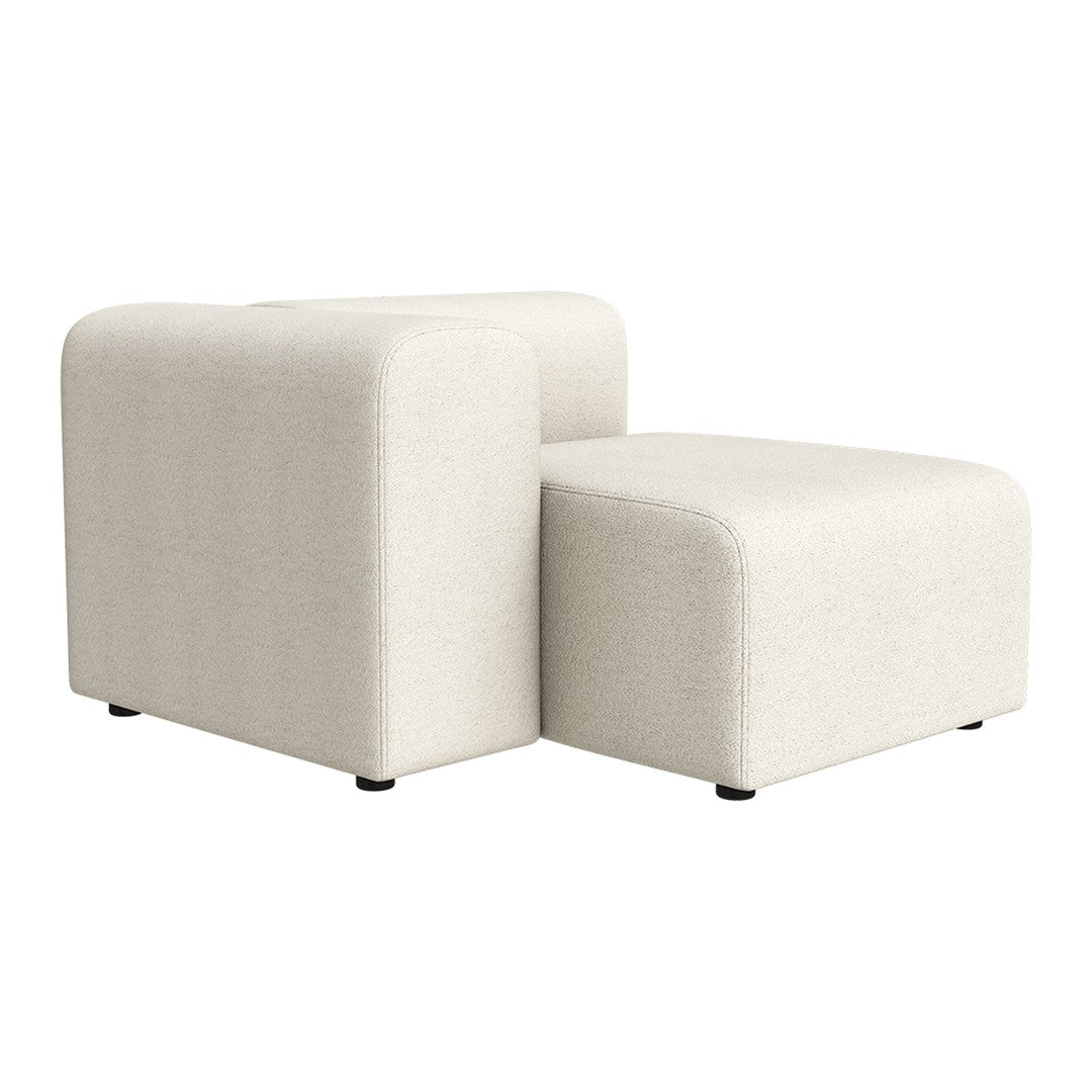 Textured beige modular loveseat with soft, rounded edges and minimalistic design, perfect for modern interiors.