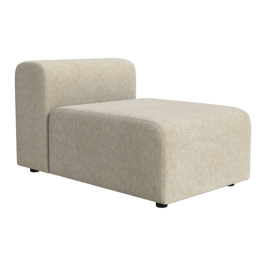 Light beige upholstered lounge chair with a modern, minimalist design and subtle texture. Perfect for stylish interiors.