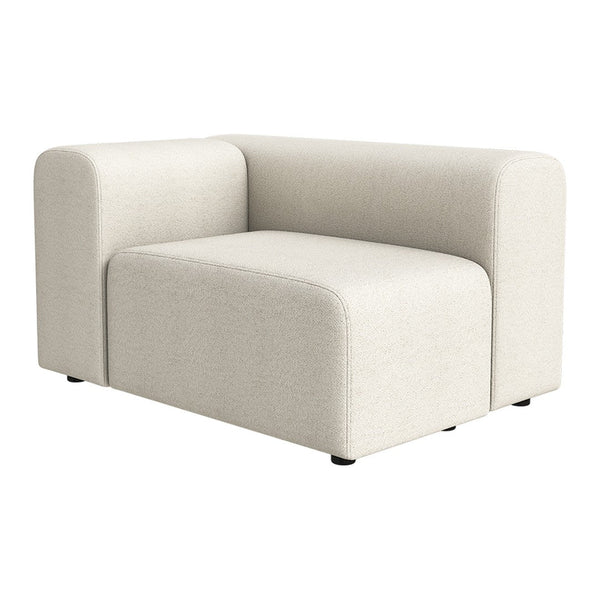 Cream-colored, minimalist sofa with a sleek, modern design and soft texture. Perfect for contemporary living spaces.