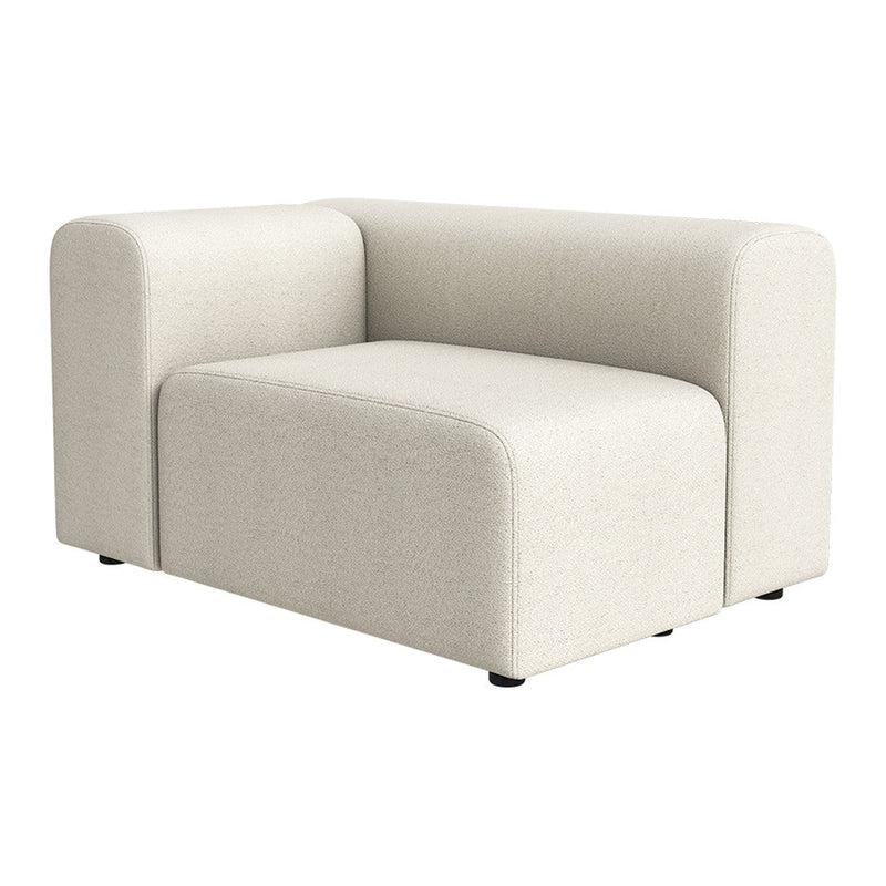Cream-colored, minimalist sofa with a sleek, modern design and soft texture. Perfect for contemporary living spaces.