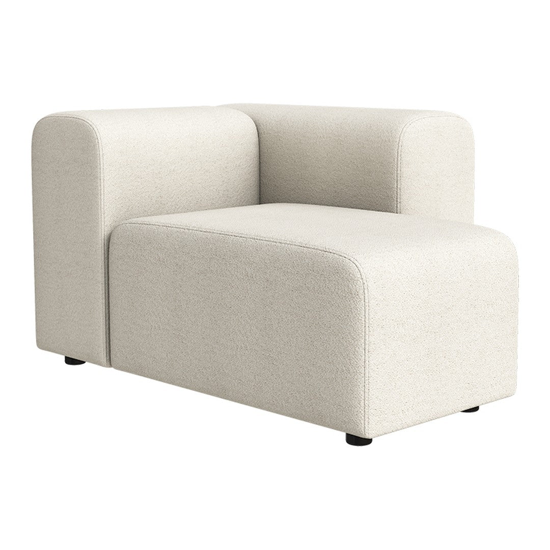 Cream-colored modern modular sofa with a sleek, minimalist design and soft, textured fabric.