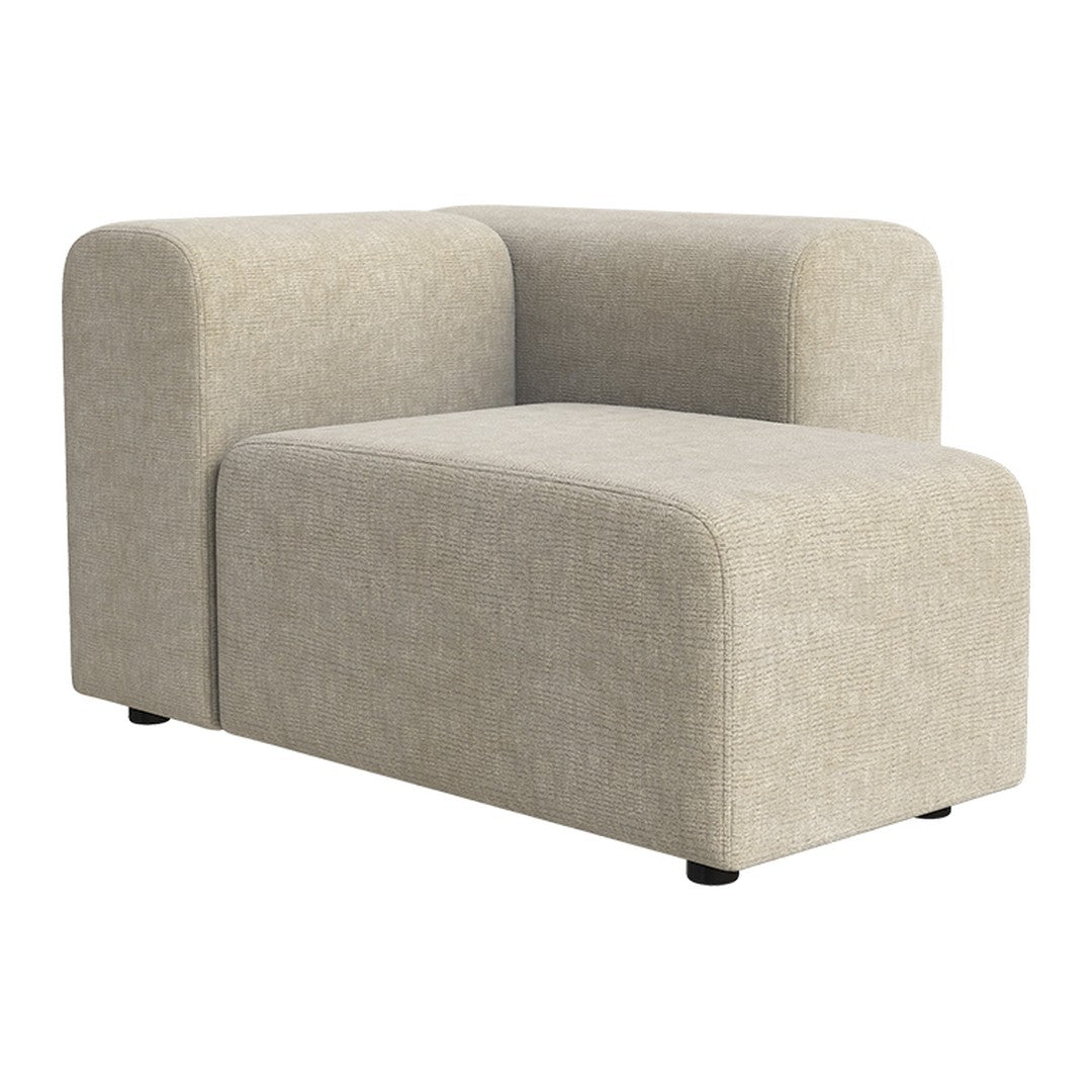Light gray modular sofa section with a smooth, minimalistic texture and rounded edges. Ideal for modern interiors.
