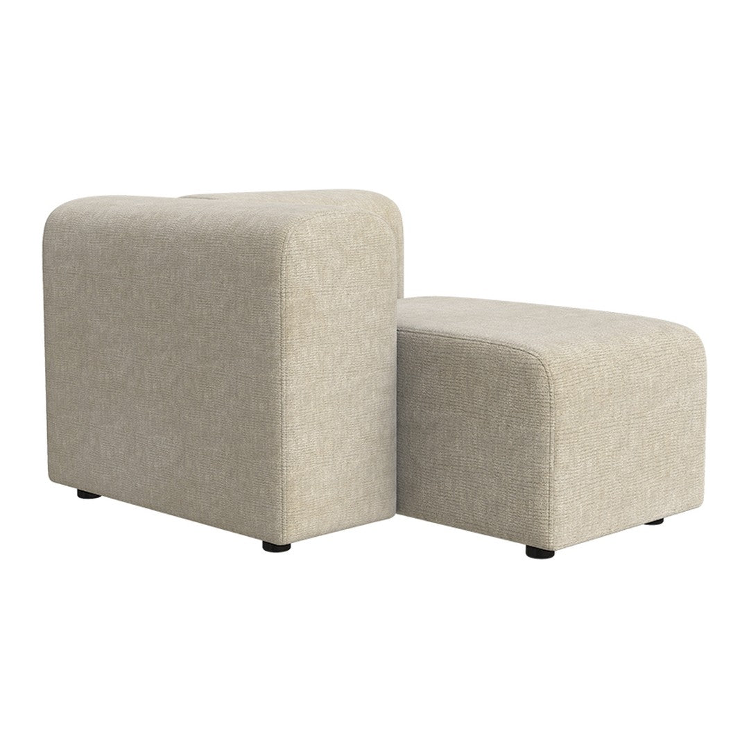 Light beige ottomans with soft textures and rounded edges, perfect for modern home decor.