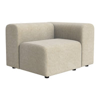 Light beige armchair with a smooth, textured fabric and minimalist design. Perfect for modern decor.