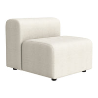 Cream-colored modular lounge chair with a smooth, minimalist design and rounded edges.