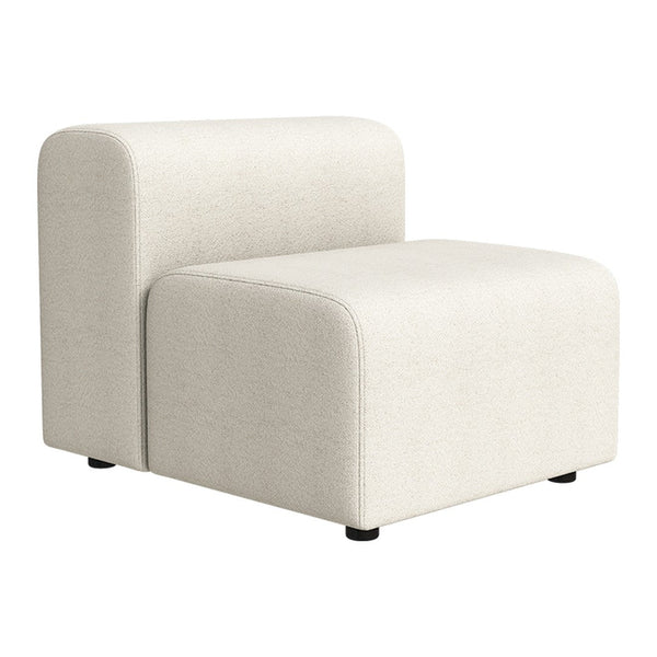 Cream-colored modular lounge chair with a smooth, minimalist design and rounded edges.
