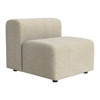 Textured light beige modular chair with a modern curved design, perfect for versatile seating arrangements.
