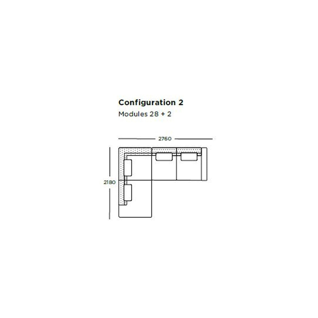 "Diagram of L-shaped sofa in neutral tones with clean lines and modern design elements."