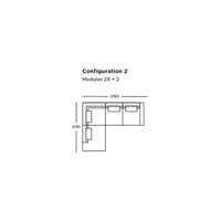 "Diagram of L-shaped sofa in neutral tones with clean lines and modern design elements."