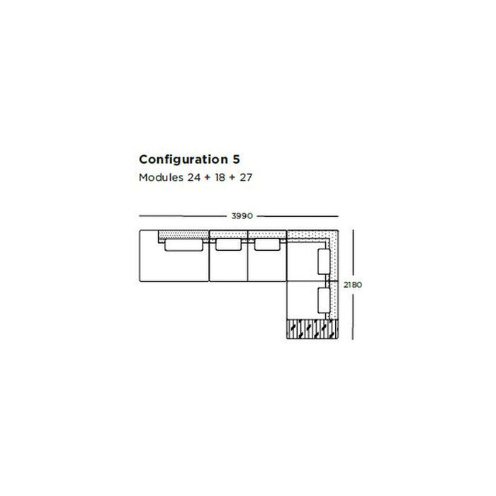 "Diagram of modular furniture with a modern design. Neutral tones and clean lines create a stylish layout."