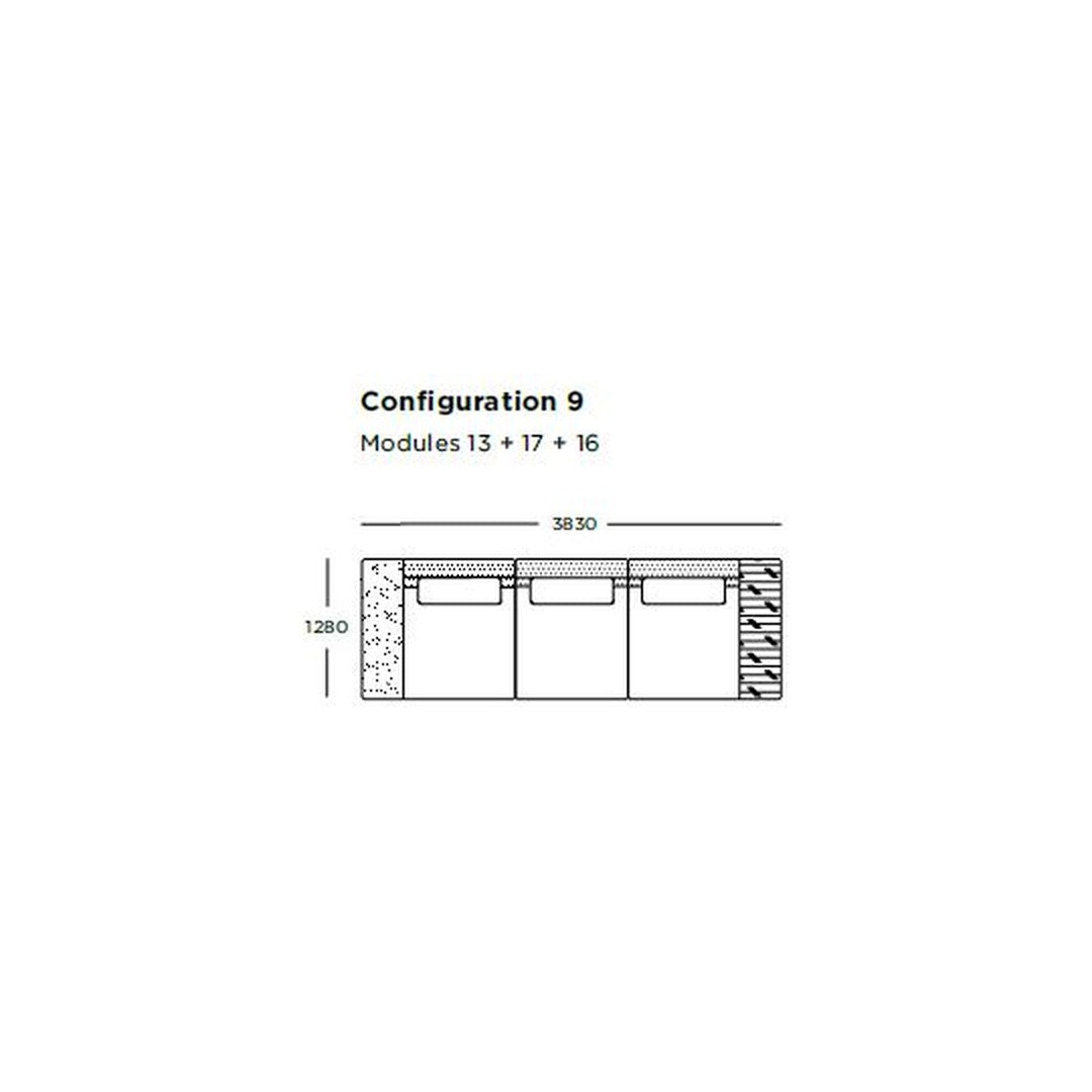 "Diagram of three-module configuration featuring a neutral color palette and geometric patterns."