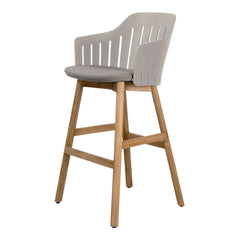Choice Outdoor Bar Chair - Wood Base - w/ Seat Cushion