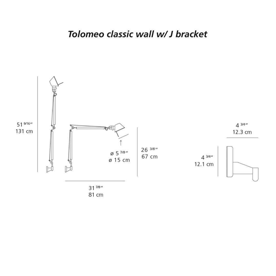 Alt text: "Tolomeo classic wall lamp featuring a sleek silver finish and minimalist design with adjustable arm."
