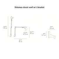 Alt text: "Tolomeo classic wall lamp featuring a sleek silver finish and minimalist design with adjustable arm."