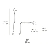 "Modern adjustable lamp featuring sleek silver finish and minimalist design, ideal for contemporary decor."