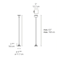 "Sleek black and white floor lamp with a modern, minimalist design and angular patterns."