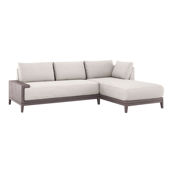 Varick Wooden Arm Sectional Sofa w/ Left Chaise