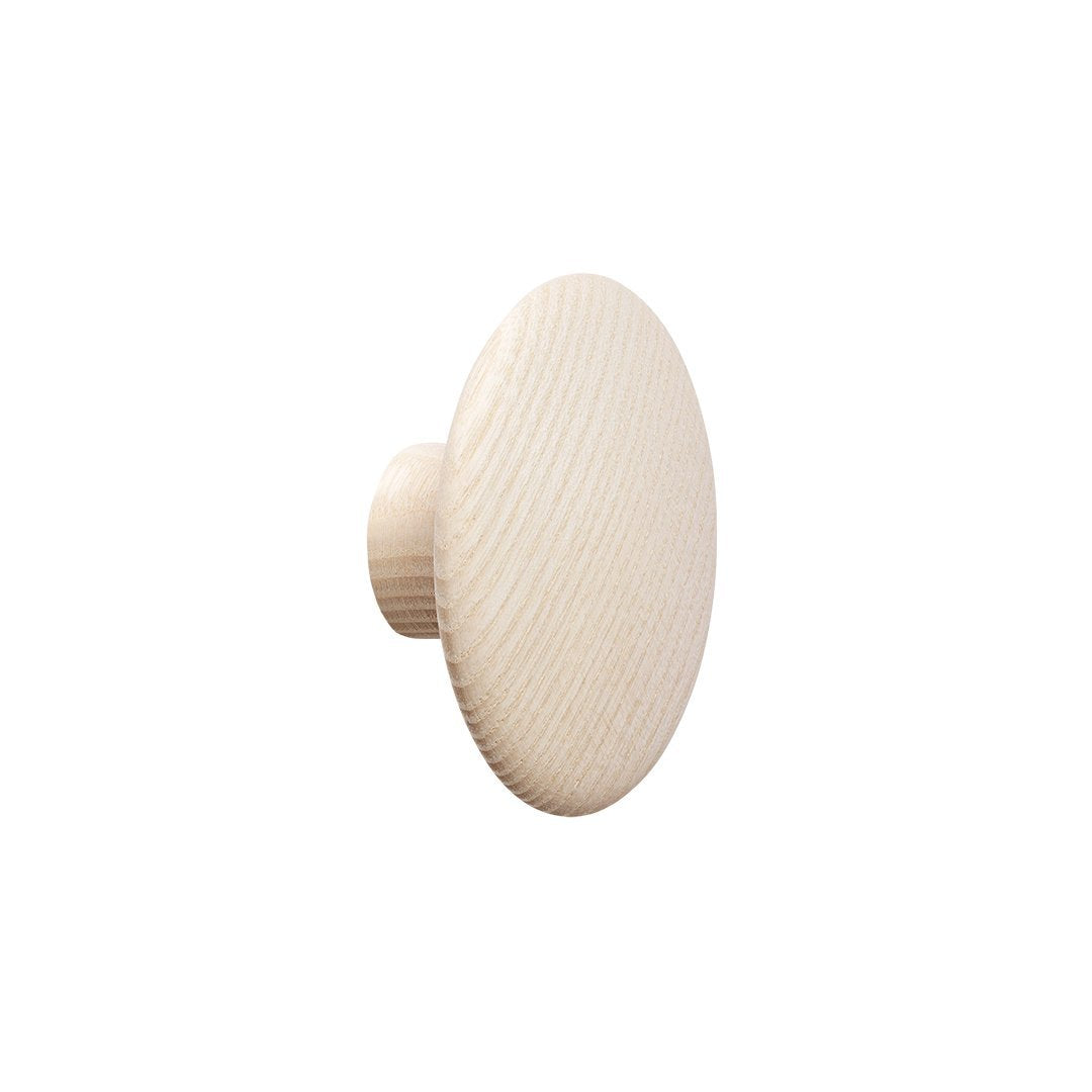 Light beige round wooden knob with subtle wood grain pattern, perfect for a minimalist style.