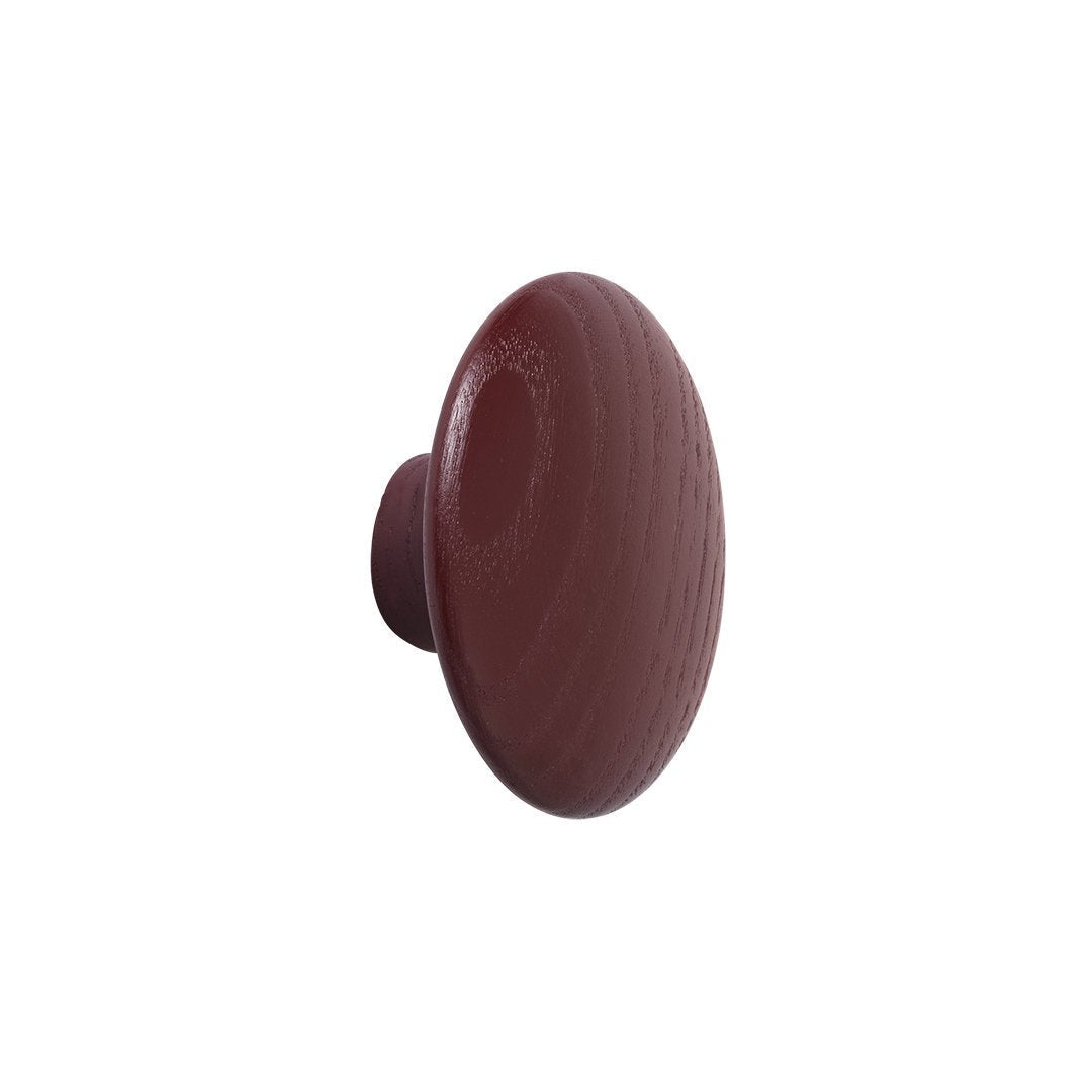 Deep maroon oval knob with a smooth, glossy finish and subtle wood-like texture. Perfect for modern decor.