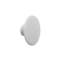 White round knob with a smooth, glossy surface, ideal for modern furniture and cabinetry accents.