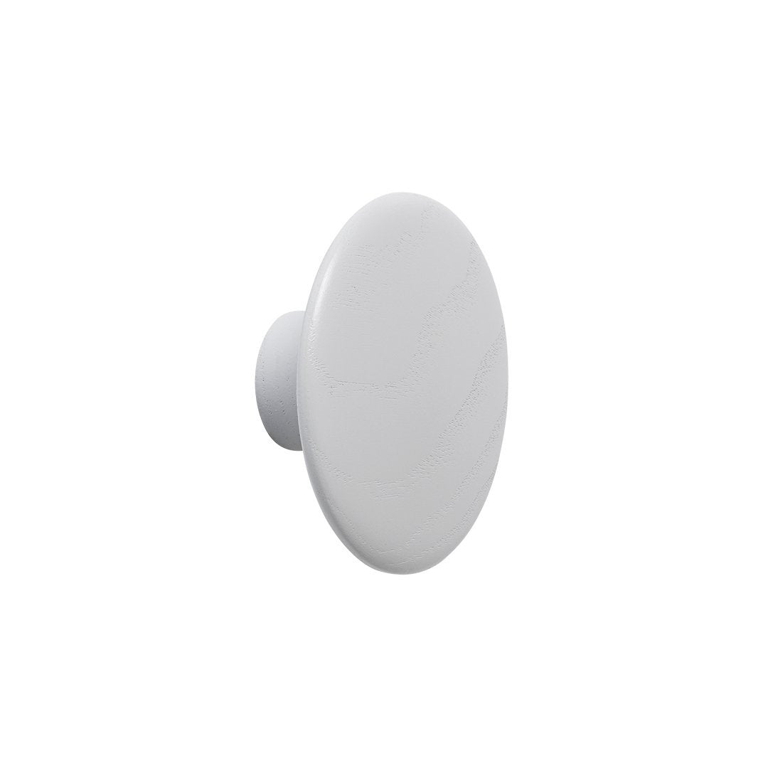 White round knob with a smooth, glossy surface, ideal for modern furniture and cabinetry accents.