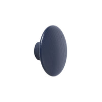 Navy blue oval knob with subtle ribbed texture, perfect for modern decor accents.