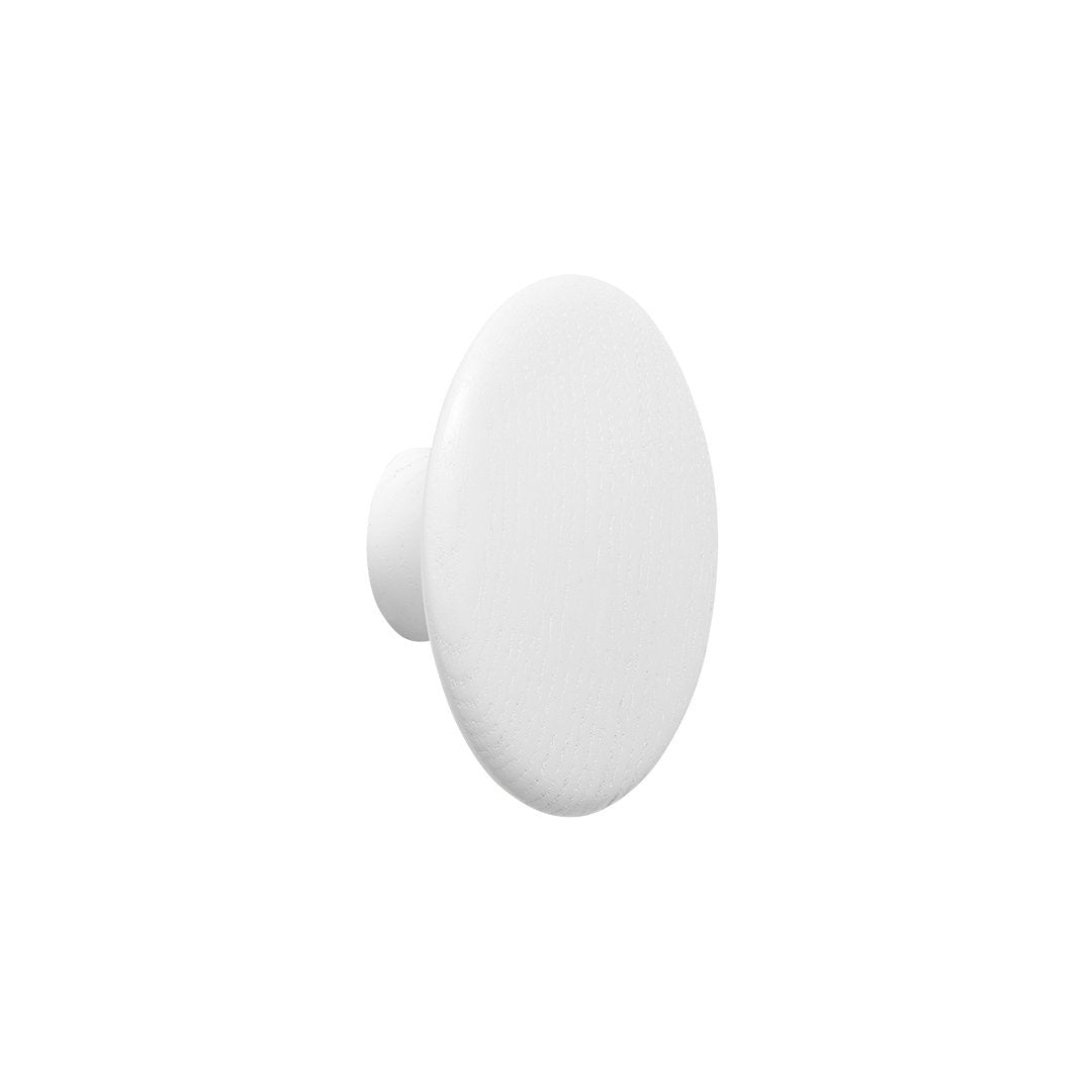 White, smooth round knob design with a minimalist look, perfect for modern decor.